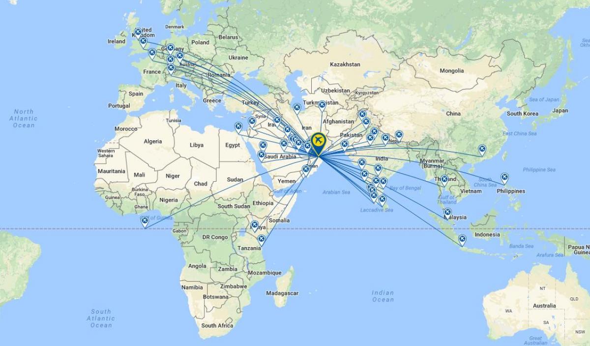 Oman air flight rrugë hartë