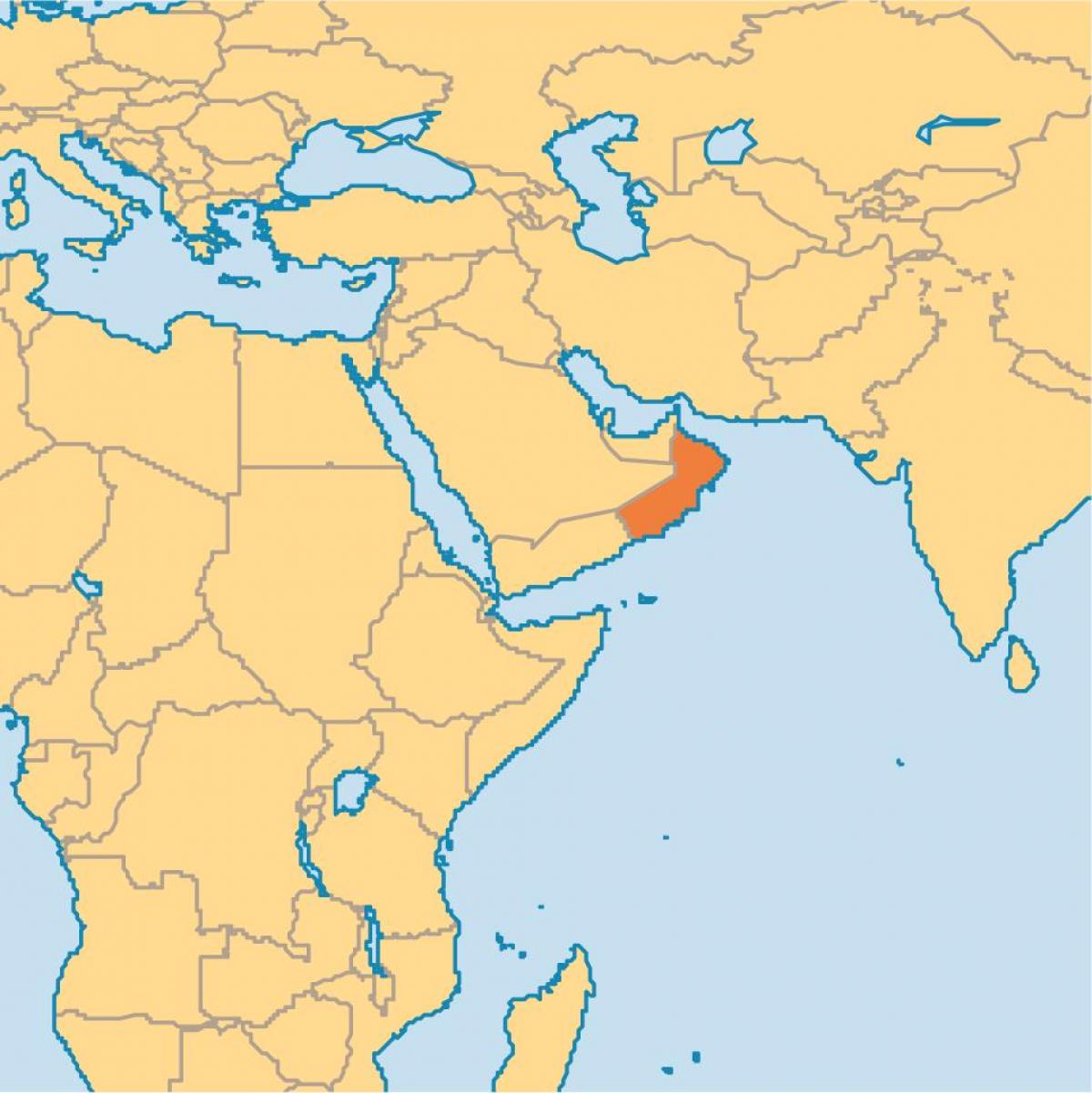 Oman hartë në hartë të botës