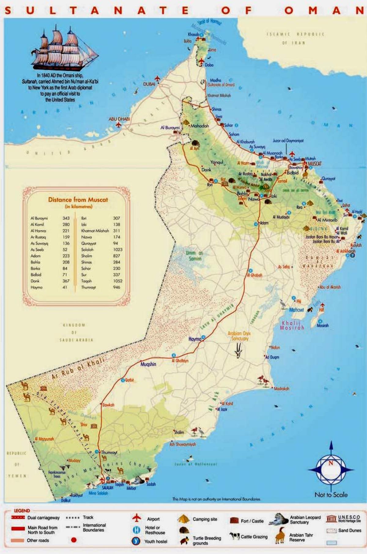 Oman tërheqjet hartë