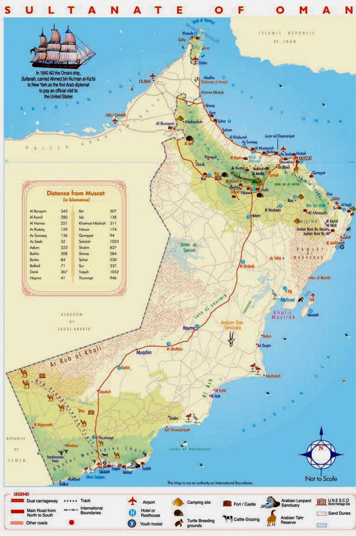 Oman harte e detajuar